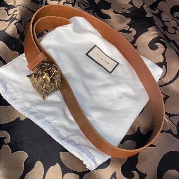 Gucci Foxhead leather belt - 95cm/38 inches - Picture 3 of 16